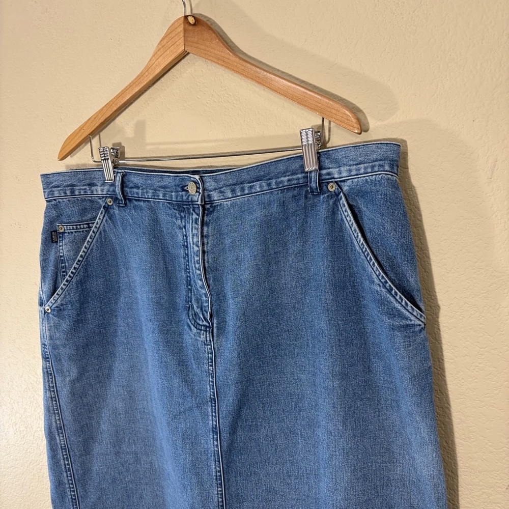 Vtg Lauren Jeans Co. Ralph Lauren High Waist Denim Skirt Sz 18W Biker Grunge - Picture 2 of 11